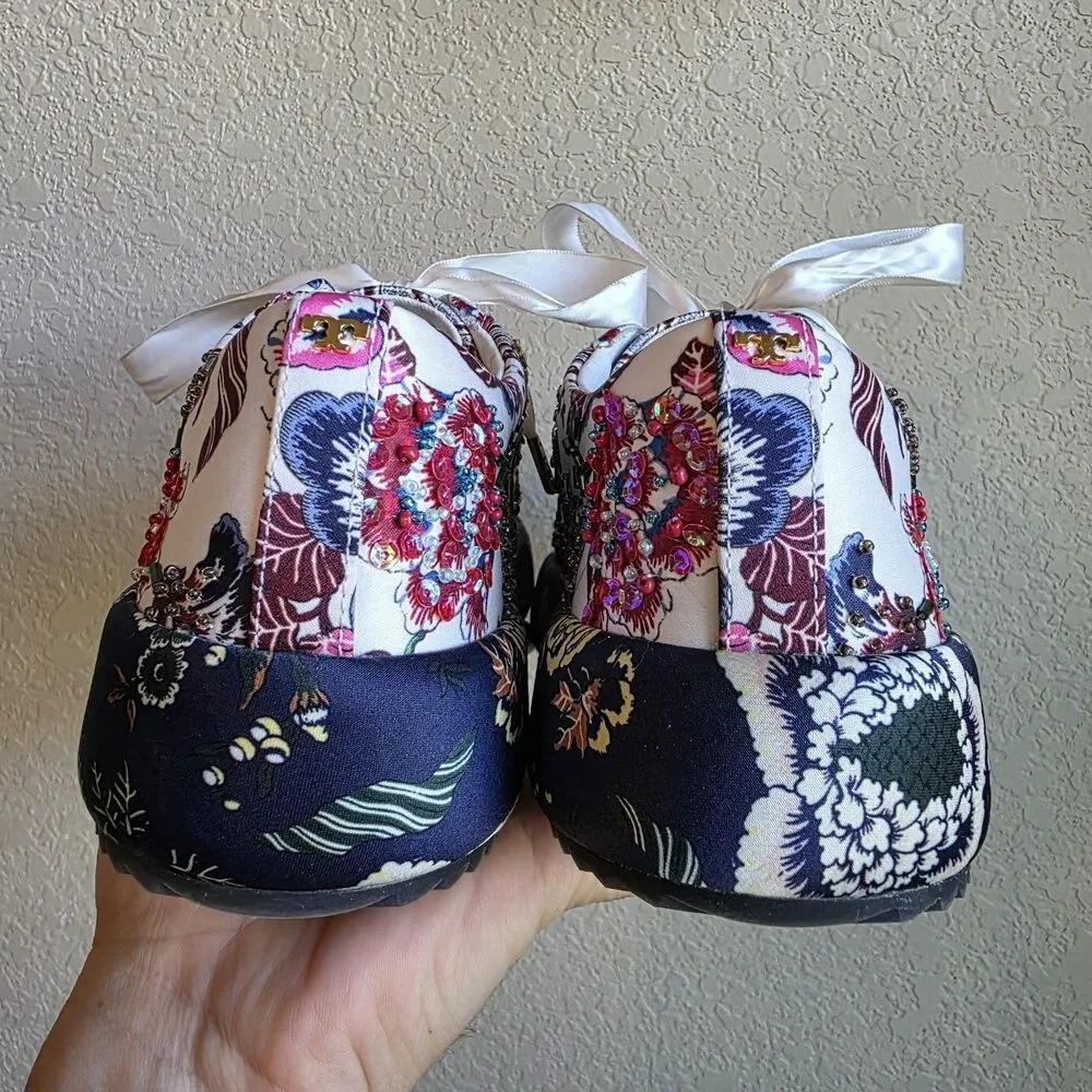 Tory Burch Kacey Embellished Low-top Sneaker Size 6M, MSRP $298